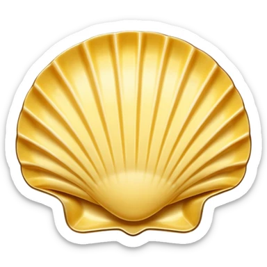 butter in the shape of a shell on a gold vintage sticker
