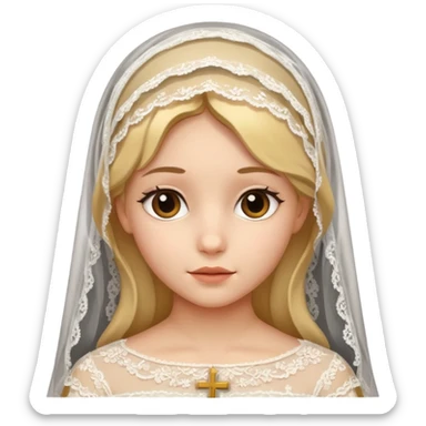 Catholic girl with lace veil sticker