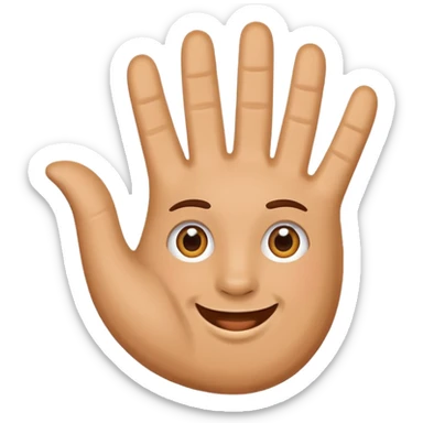 hello hand waving emoji sticker