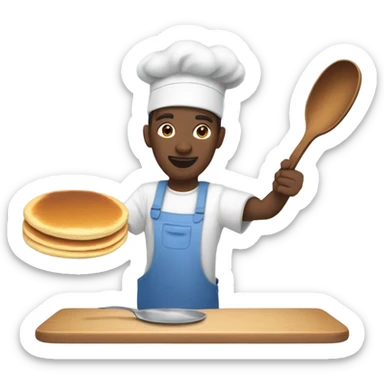 Flipping a pancake  sticker