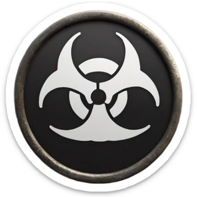 Biohazard symbol on a metal barrel sticker