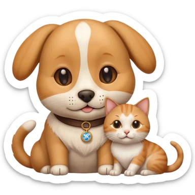 émote d'un chien et d'un chat avec un texte Ultra Premium DIrect sticker