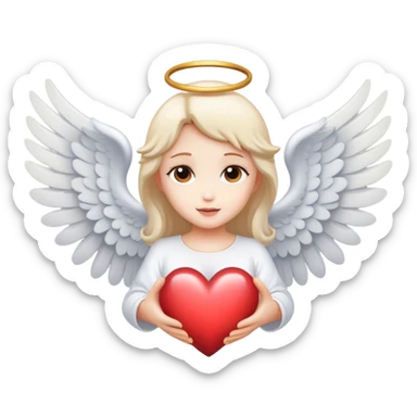 Heart with angel wings sticker