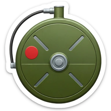 military green flat realistic anti-personnel mine sticker