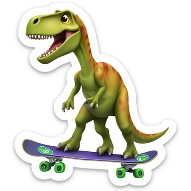 Long neck dinosaur skating sticker