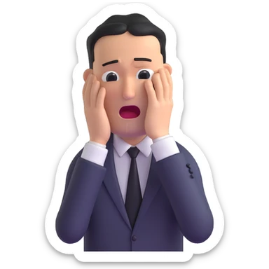 businessman in suit crying at work sticker