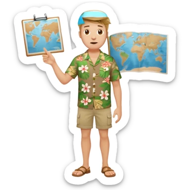 confused tourist full body sticker