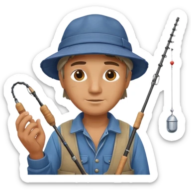 poisson pêcheur sticker