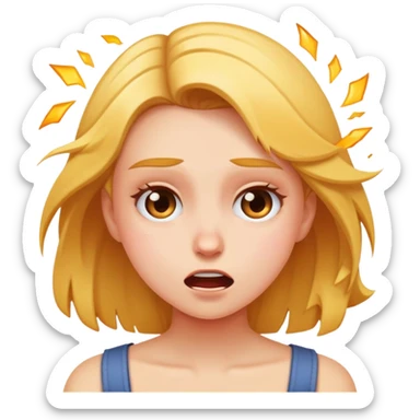 Crashing out girl sticker