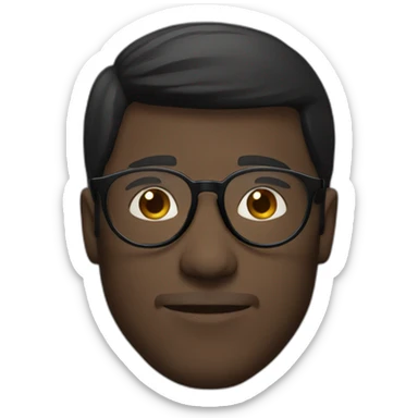 white-male-brunette-black-round-glasses sticker