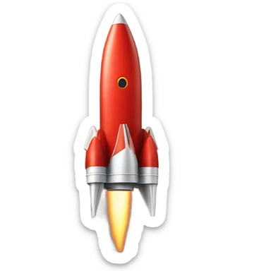 red rocket ship sticker