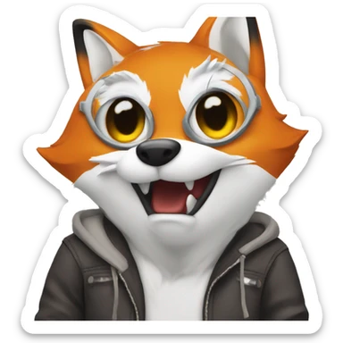 Fox wearing hot topic clothes sticker