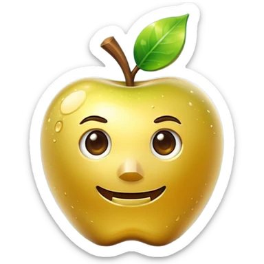 Enchanted golden apple in minecraft stlye sticker