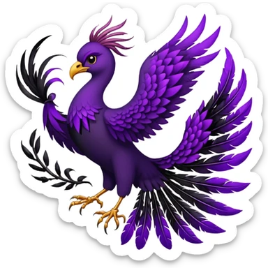 number 1 purple background with a pheonix and black writting sticker
