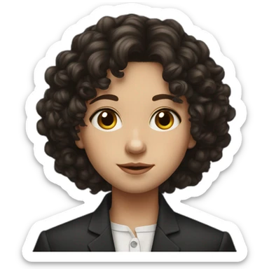 young member of Parliament with fair skin, dark and curly hair sticker