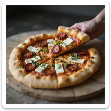 realistic slice of pizza sticker