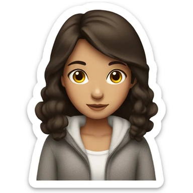 Cozy brunette girl  sticker