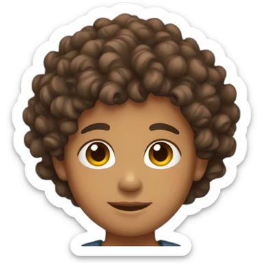 Lightskin boy with curly brown hair sticker