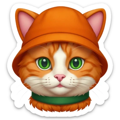 Red cat with hat sticker