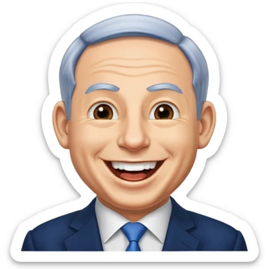 Benjamin Netanyahu laughs sticker