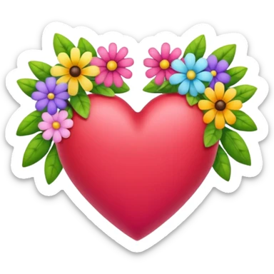 Flower crown in the shape of a heart sticker