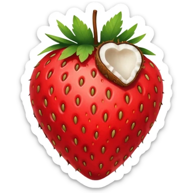 strawberry and coconut sticker