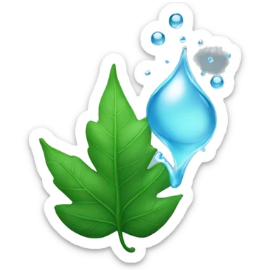 Leaves with water sticker