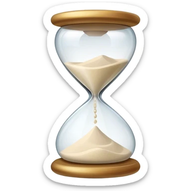 White color hourglass with white sand inside  sticker