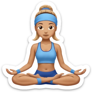 Yoga woman with blue sweatband sticker