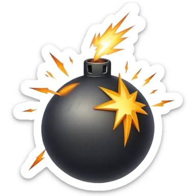 bomb with spark sticker