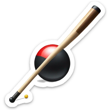 billiards with cue sticker