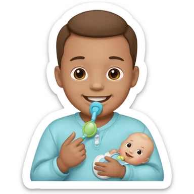 man with eros baby clothes sticker