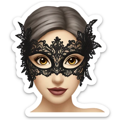 black lace masquerade mask sticker