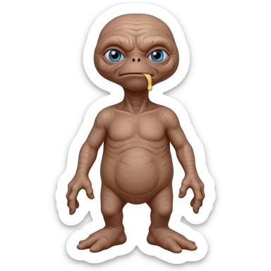 E.T. The Extra-Terrestrial from the movie vomiting sticker