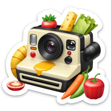 polaroid with food photos sticker