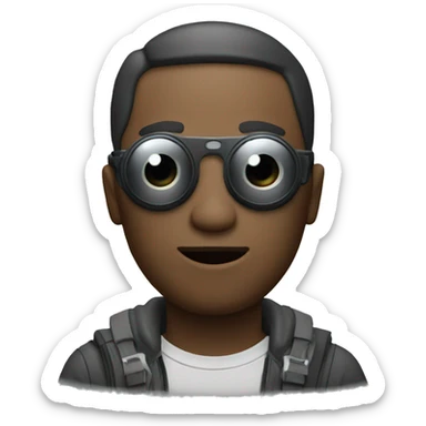 BLIND MAN whith photocamera sticker