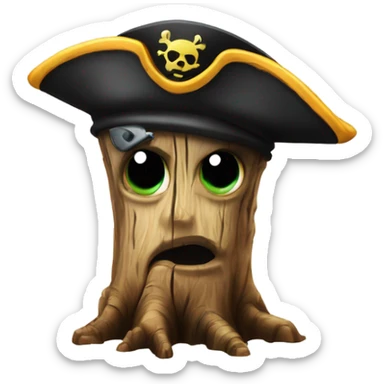 BOSS EYED tree stump with a pirate hat sticker