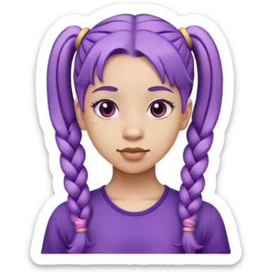 purple pigtails hair  sticker