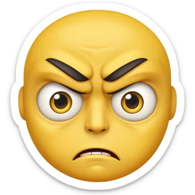 Yellow face death stare sticker