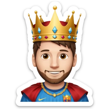 messi with a king crown sticker