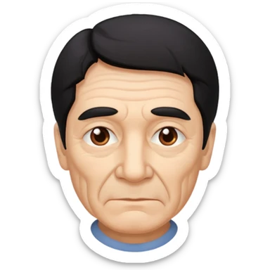 older man with dark black hair sticker