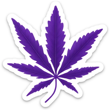 purple weed leaf sticker
