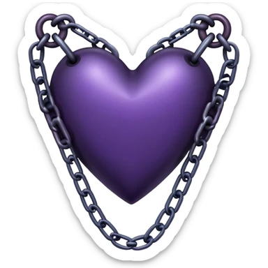 Dark purple heart in chains sticker