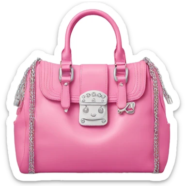 Pink juicy couture bag with silver hardware  sticker