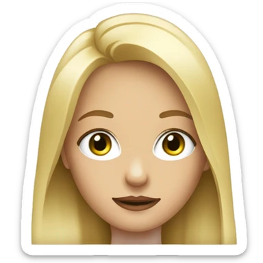 Une fille blonde aux yeux verts avec un iPhone sticker