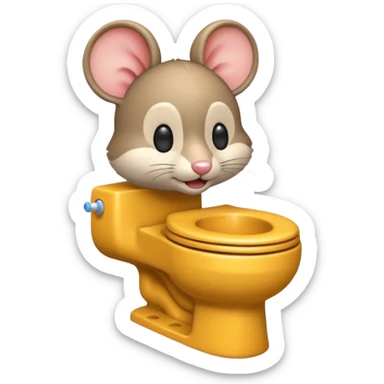 Una ratita usando wc sticker