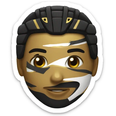 Hockey player, black and gold sticker