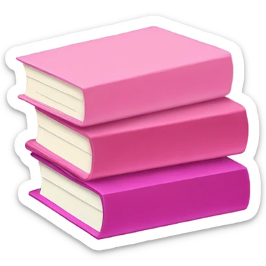 Stack of pink books, different shades sticker