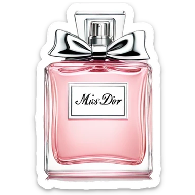 Light pink Miss Dior perfume with bow sticker