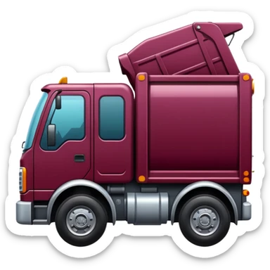 garbage truck burgundy sticker